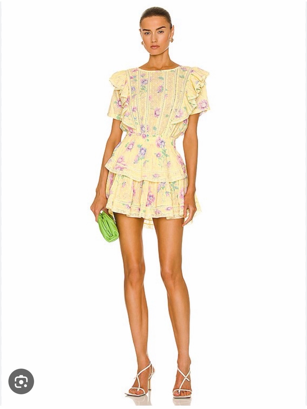 LoveShackFancy Natasha Mini dress bright azalea XS yellow